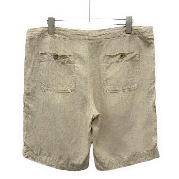 IM0312 Loro Piana Khaki linen drawstring casual five-point shorts L size dust ba - Picture 2 of 8
